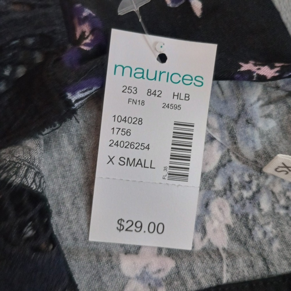 Maurices Mini Dress Womens XS Black Floral Sleeveless Lightweight Summer Casual - Picture 9 of 16